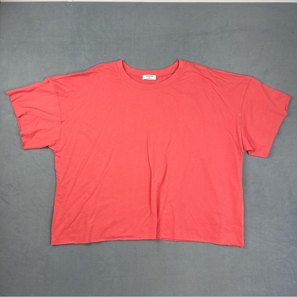Zenana Shirt Top Womens Size 3X Pink Raw Hem Short Sleeve Oversized - Picture 1 of 10